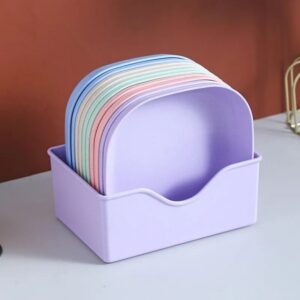 10Pcs Multi-function Spit Bone Plate Set Household Food Grade Plastic Elliptical Plate Set