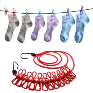 12 clips Cloth Line rope hang portable