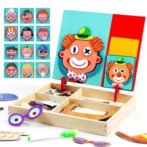 2in1 Crazy Face Clown Magnetic Drawing Board