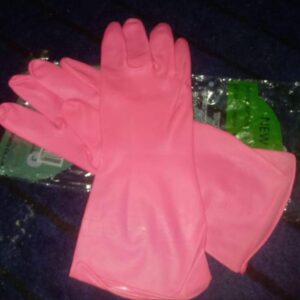 Dishwashing Rubber Gloves Non-Slip Household Laundry Kitchen Cleaning Gloves – Pair (Random color)