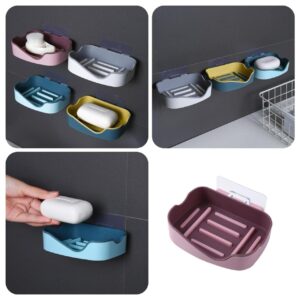 Wall Mounted Soap Dish Holder For Bathroom | Wall Mounted Soap Bar, Holder Rack For Shower Wall, Kitchen, Bathroom (Random Color)