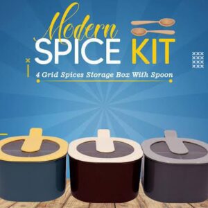 Spice kit, partition kitchen seasoning box 4 In 1